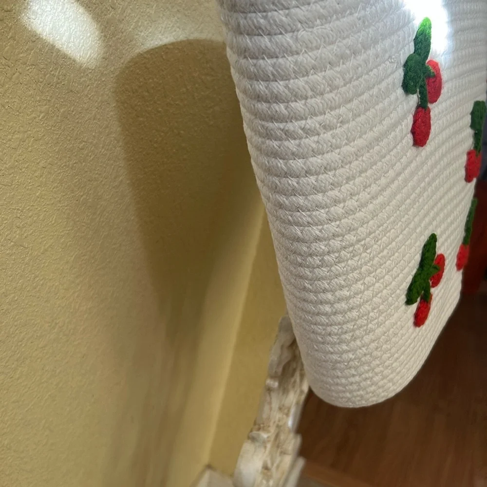 Cherry Embroidered White Tote Bag - Picture 5 of 5